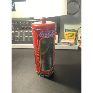 Coca Cola Straw Dispenser/Holder Tin Red Diner Style Classic Cool